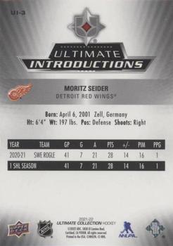 2021-22 Upper Deck Ultimate Collection - Ultimate Introductions Black #UI-3 Moritz Seider Back