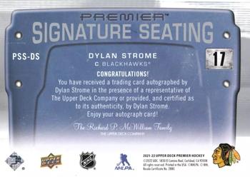 2021-22 Upper Deck Premier - Premier Signature Seats Stars #PSS-DS Dylan Strome Back