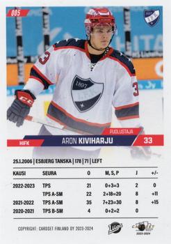 2023-24 Cardset Finland #005 Aron Kiviharju Back