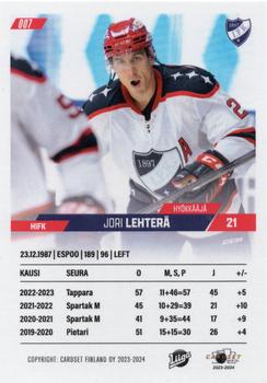 2023-24 Cardset Finland #007 Jori Lehterä Back