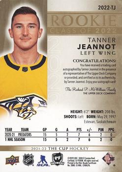 2021-22 Upper Deck The Cup - Rookie Class of 2022 Gold #2022-TJ Tanner Jeannot Back