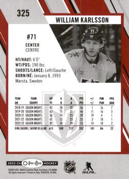 2023-24 O-Pee-Chee - Red Border #325 William Karlsson Back