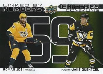 2023-24 Upper Deck Tim Hortons Greatest Duos - Linked By Numbers #LN-11 Roman Josi / Jake Guentzel Front