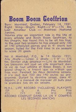1957-58 Parkhurst #2 Bernard Geoffrion Back