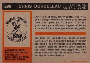 1972-73 O-Pee-Chee #299 Chris Bordeleau Back