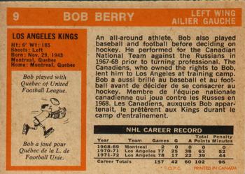 1972-73 O-Pee-Chee #9 Bob Berry Back