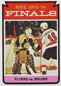 1974-75 Topps #215 1974 Finals (Flyers vs. Bruins) Front
