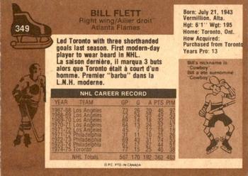 1975-76 O-Pee-Chee #349 Bill Flett Back