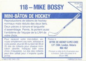 1985-86 O-Pee-Chee Stickers #118 Mike Bossy Back