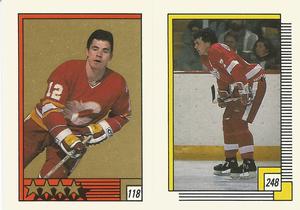 1988-89 O-Pee-Chee Stickers #118 / 248 Hakan Loob / Mike O'Connell Front