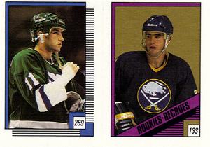 1988-89 O-Pee-Chee Stickers #133 / 269 Pierre Turgeon / Kevin Dineen Front