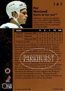 1991-92 Parkhurst French #161 Pat MacLeod Back