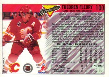 1993-94 O-Pee-Chee Premier - Gold #100 Theoren Fleury Back