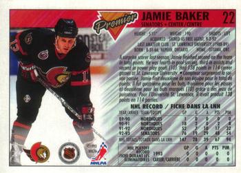 1993-94 O-Pee-Chee Premier - Gold #22 Jamie Baker Back