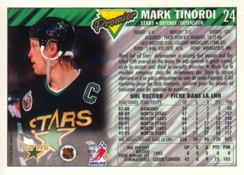 1993-94 O-Pee-Chee Premier - Gold #24 Mark Tinordi Back