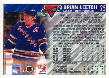 1993-94 O-Pee-Chee Premier - Gold #25 Brian Leetch Back