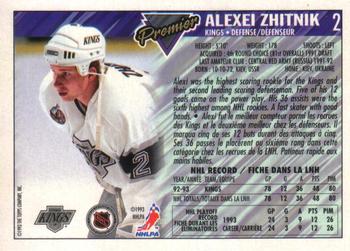1993-94 O-Pee-Chee Premier - Gold #2 Alexei Zhitnik Back