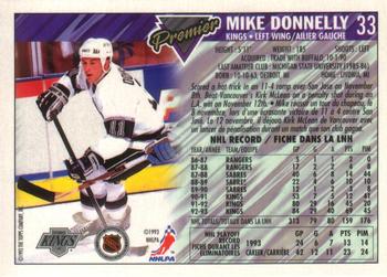 1993-94 O-Pee-Chee Premier - Gold #33 Mike Donnelly Back
