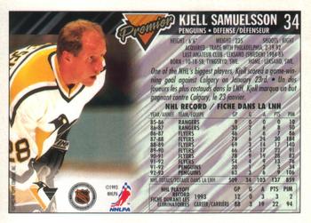 1993-94 O-Pee-Chee Premier - Gold #34 Kjell Samuelsson Back