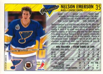 1993-94 O-Pee-Chee Premier - Gold #35 Nelson Emerson Back