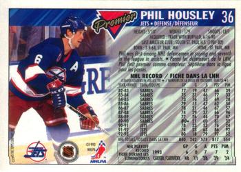 1993-94 O-Pee-Chee Premier - Gold #36 Phil Housley Back