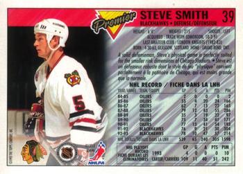 1993-94 O-Pee-Chee Premier - Gold #39 Steve Smith Back