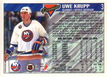 1993-94 O-Pee-Chee Premier - Gold #3 Uwe Krupp Back
