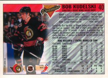 1993-94 O-Pee-Chee Premier - Gold #40 Bob Kudelski Back