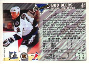 1993-94 O-Pee-Chee Premier - Gold #44 Bob Beers Back