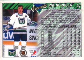 1993-94 O-Pee-Chee Premier - Gold #47 Pat Verbeek Back