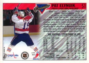 1993-94 O-Pee-Chee Premier - Gold #51 Pat Elynuik Back