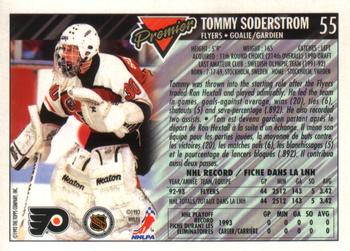 1993-94 O-Pee-Chee Premier - Gold #55 Tommy Soderstrom Back