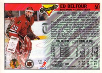 1993-94 O-Pee-Chee Premier - Gold #60 Ed Belfour Back