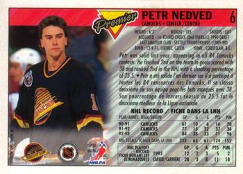 1993-94 O-Pee-Chee Premier - Gold #6 Petr Nedved Back