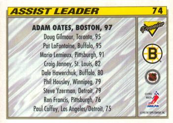 1993-94 O-Pee-Chee Premier - Gold #74 Adam Oates Back