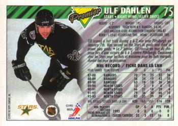 1993-94 O-Pee-Chee Premier - Gold #75 Ulf Dahlen Back