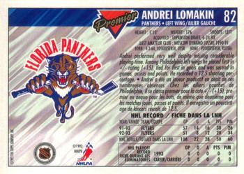 1993-94 O-Pee-Chee Premier - Gold #82 Andrei Lomakin Back