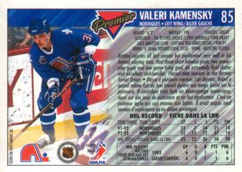1993-94 O-Pee-Chee Premier - Gold #85 Valeri Kamensky Back