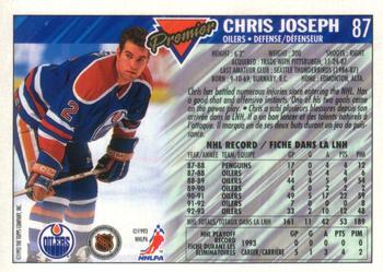 1993-94 O-Pee-Chee Premier - Gold #87 Chris Joseph Back
