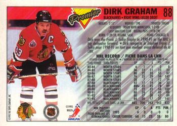 1993-94 O-Pee-Chee Premier - Gold #88 Dirk Graham Back
