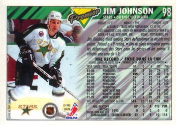 1993-94 O-Pee-Chee Premier - Gold #98 Jim Johnson Back