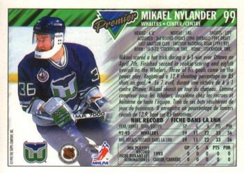 1993-94 O-Pee-Chee Premier - Gold #99 Mikael Nylander Back