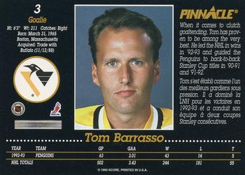 1993-94 Pinnacle Canadian #3 Tom Barrasso Back