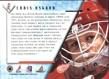 1997-98 Pinnacle Be a Player - Stacking the Pads #6 Chris Osgood Back
