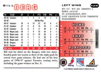 1997-98 Score New York Rangers #9 Bill Berg Back