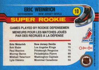 1991-92 O-Pee-Chee #10 Eric Weinrich Back