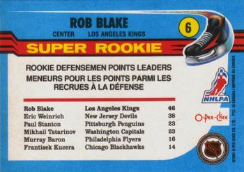 1991-92 O-Pee-Chee #6 Rob Blake Back