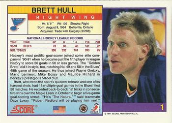 1991-92 Score American #1 Brett Hull Back