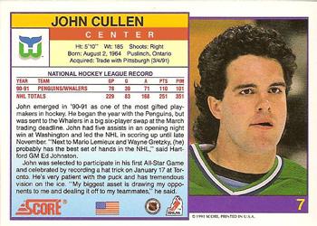 1991-92 Score American #7 John Cullen Back