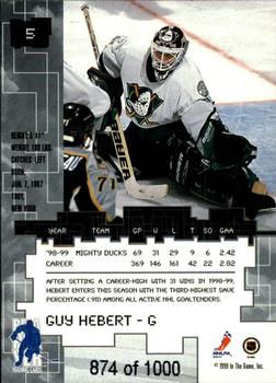 1999-00 Be a Player Millennium Signature Series - Ruby #5 Guy Hebert Back